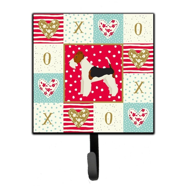 Carolines Treasures 4.25 x 1 x 7 in. Fox Terrier Love Leash or Key Holder CK5928SH4 - main